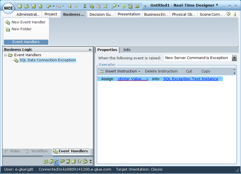 Defining a Database Exception